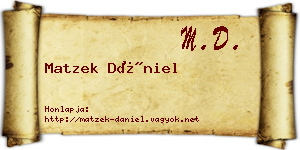 Matzek Dániel névjegykártya